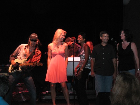 Corinna on stage with the World Classic Rockers